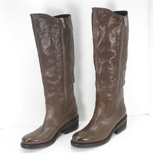 VIC LEATHER PULL ON 1/4 ZIP KNEE HIGH BOOTS 38.5